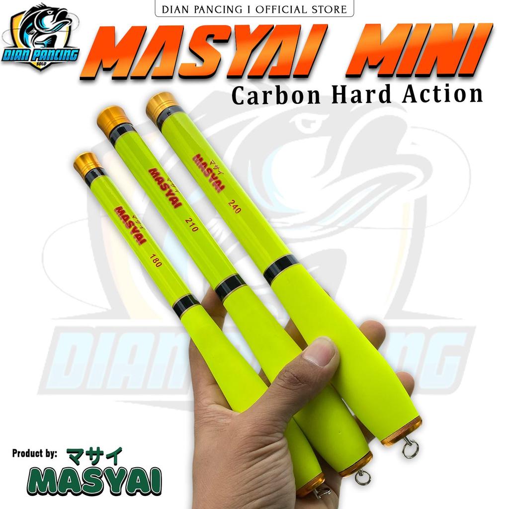 Joran Tegek Masyai Mini Hard Action Bahan Carbon High Quality Panjang Ruas mulai 23cm