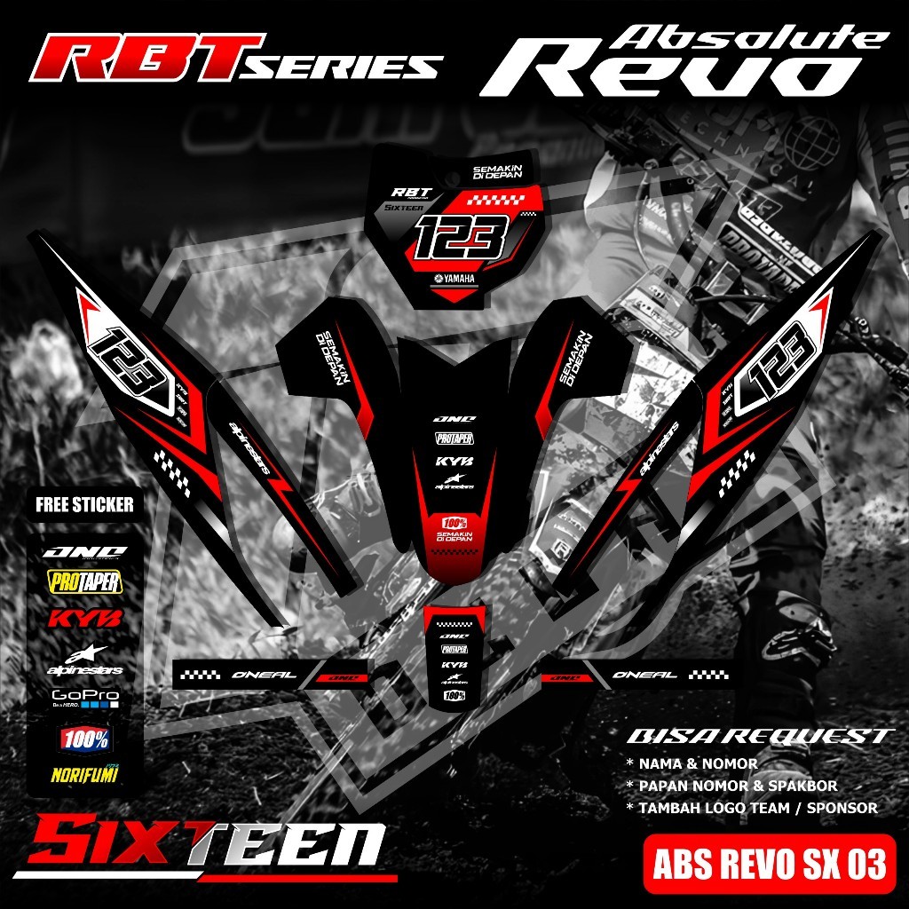 Sticker RBT/GTX REVO ABSOLUTE Stiker Striping Motor RBT Bebek