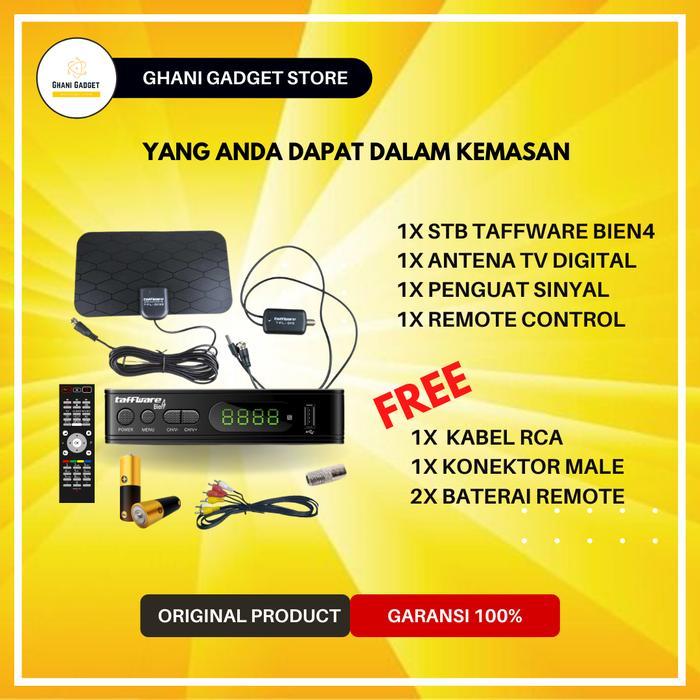 Bundling Set Top Box + Antenna + Booster Tv Dital LED Analog Tabung | Paket STB Lengkap ginal - bien