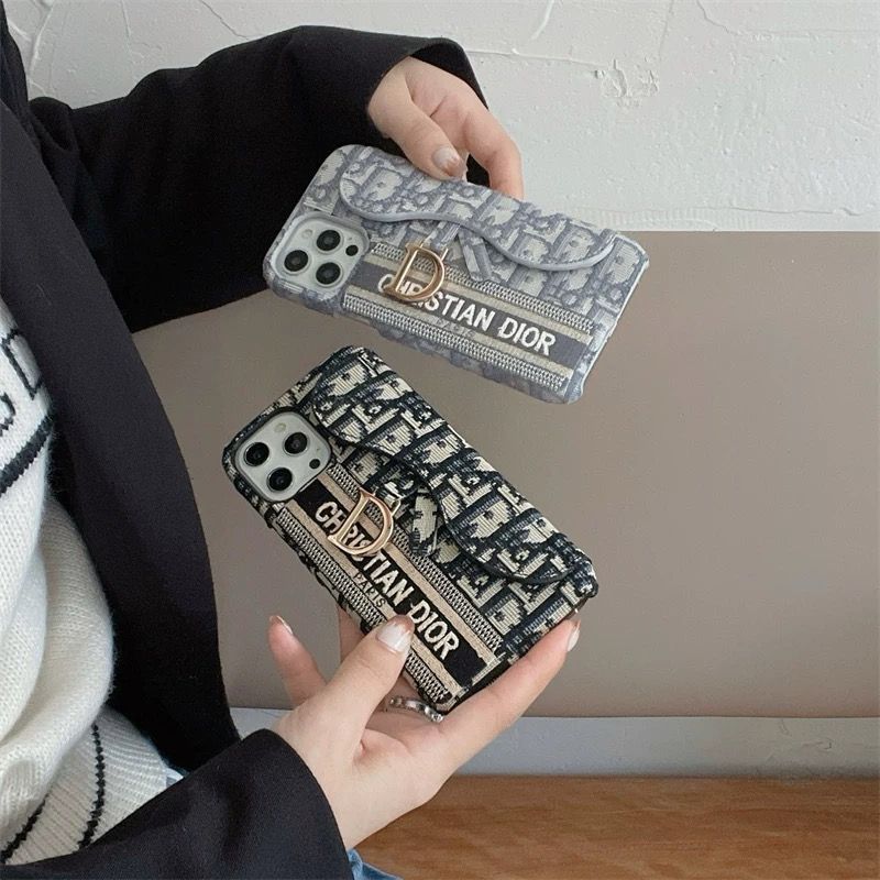 Tiantian Dior Dompet Grafis Case Ponsel  iPhone 7 8 7+ 8+ X Xr Xs Max 11 12 13 14 Pro Max FH22 New