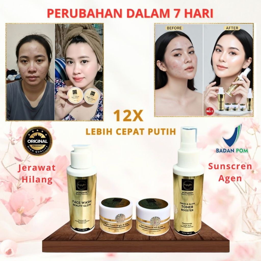 [GROSIR - Center] Paket MUFAZKIN Premium Extra Whitening Booster (Lengkap 4 pcs) 100% Ori Bpom Sehat