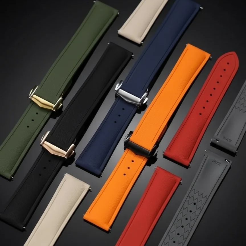 Premium Sweatproof Durable Quick Release FKM Rubber Watch Strap 20 21 22mmFor Omega Seamaster De Vil