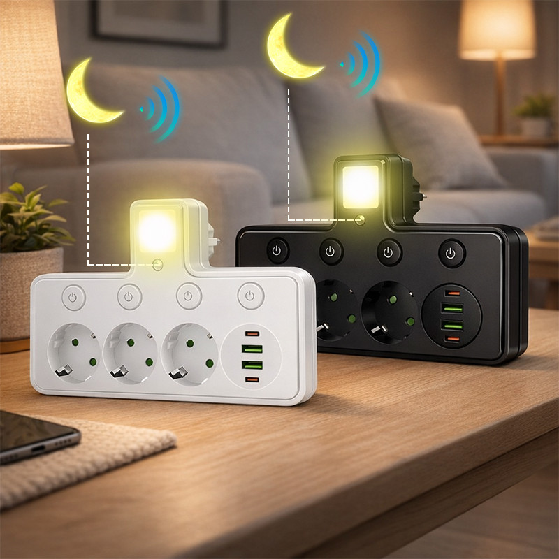 Lampu malam sensor stop kontak dinding stop kontak tempel dinding stop kontak traveling universal st