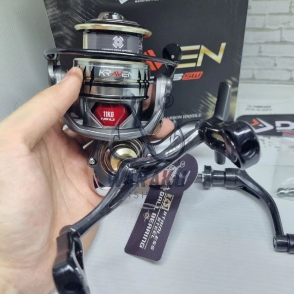 Reel DAIDO KRAVEN Power Handle Kualitas SW (Bonus Handle Carbon + Reel Stand) | VERSI TERBARU 1000 -