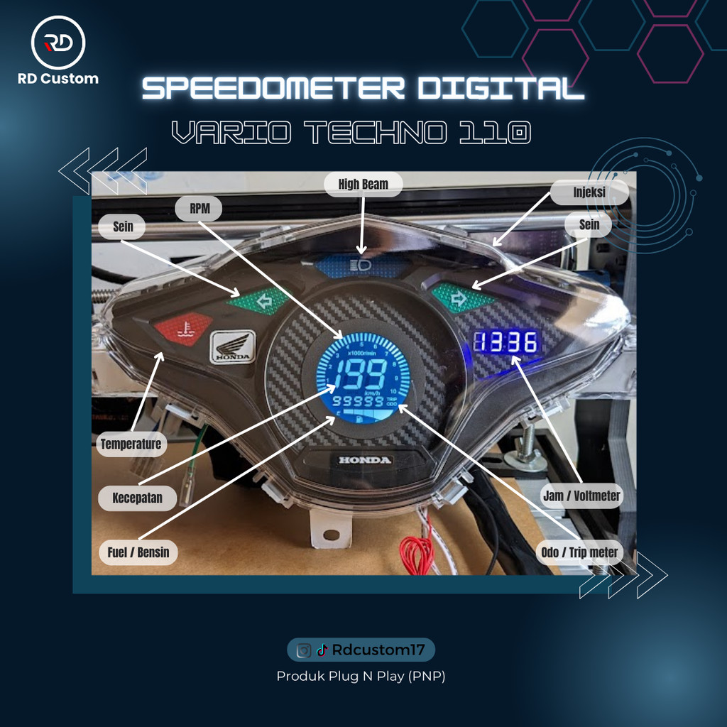 Speedometer Digital Honda Vario Techno 110