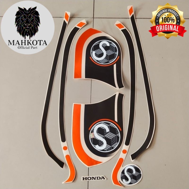 Original Asli Striping Stiker Polet list motor motor honda scoopy 2021 cream list body standar origi