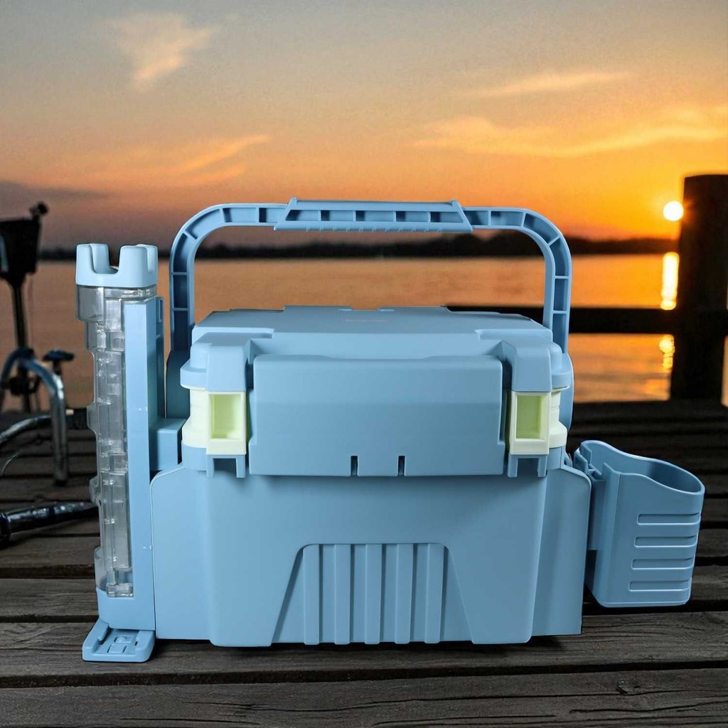 TaffSPORT Kotak Perkakas Pancing Fishing Tackle Box with Rod Holder 6L