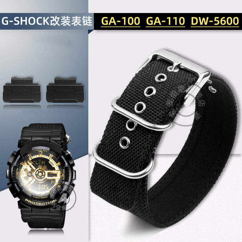 For Casio G-SHOCK 5148 GA-110 GA-110GB GA-100 DW5600BBN DW-5600 GW-B5600 Mofied Canvas Nylon Wat Str