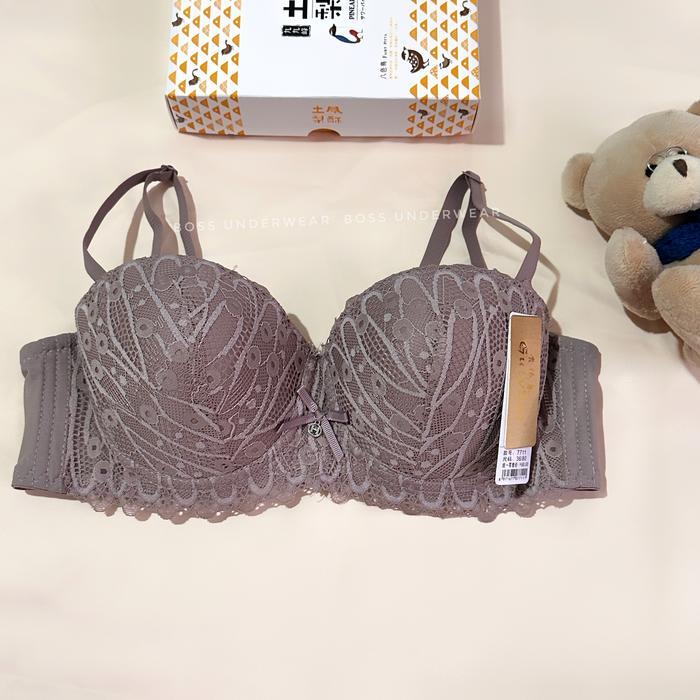 Bra kawat pushup busa sedang, Bra pushup motif kawat - Putih, 34