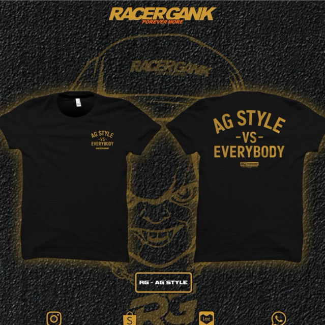 (HOT)  KAOS AG Style VS Everybody Racergank ORIGINAL HITAM