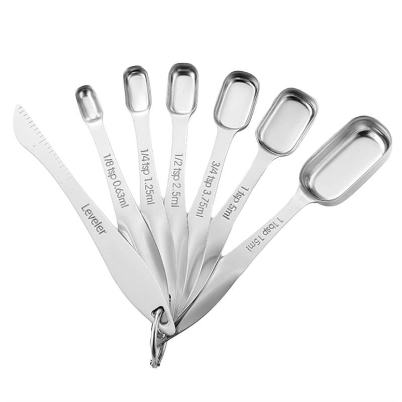 AEE4Measuring Spoon Set Seasoning Spoon With Scale Measuring Spoon Set Stainless Steel Spice Measuri