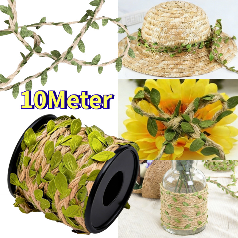 Tali Rami Daun 10 Meter Pita Goni Daun Tali Daun Rambat Tali Goni Dengan Daun Pita Goni Dekorasi