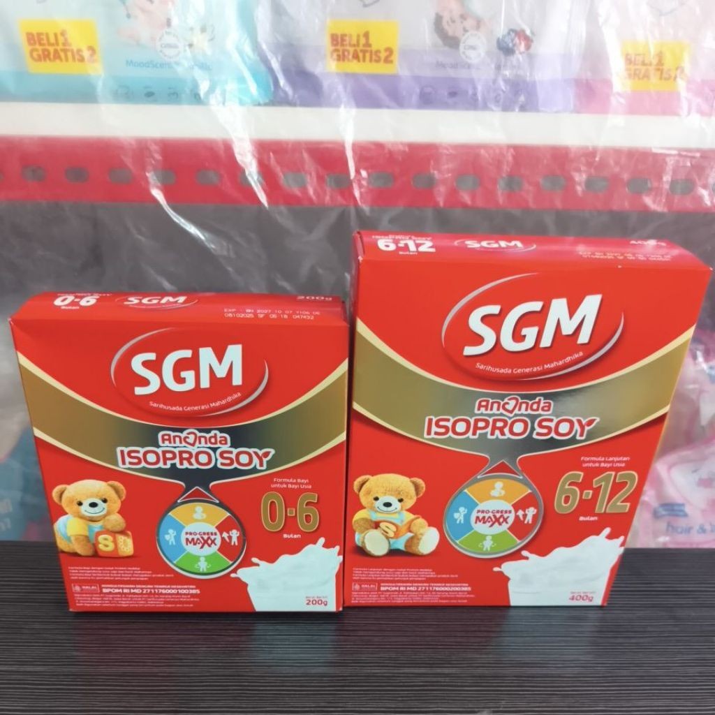 SGM Ananda Isopro Soya Susu Kedelai Bubuk 200g, 400g untuk Bayi 0-6, 6-12 Bulan