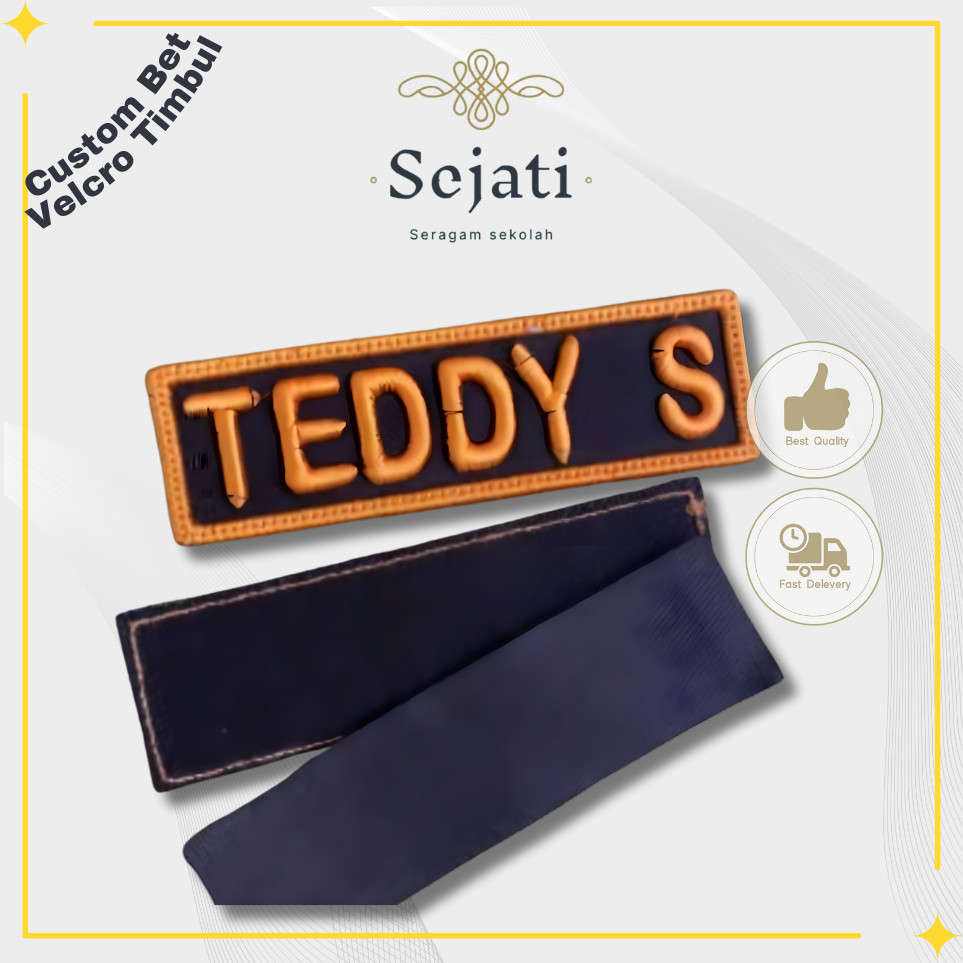 Sejati Nusantara - Bordir Nama Timbul Velcro Custom Bed / Bet / Bedge Bordir