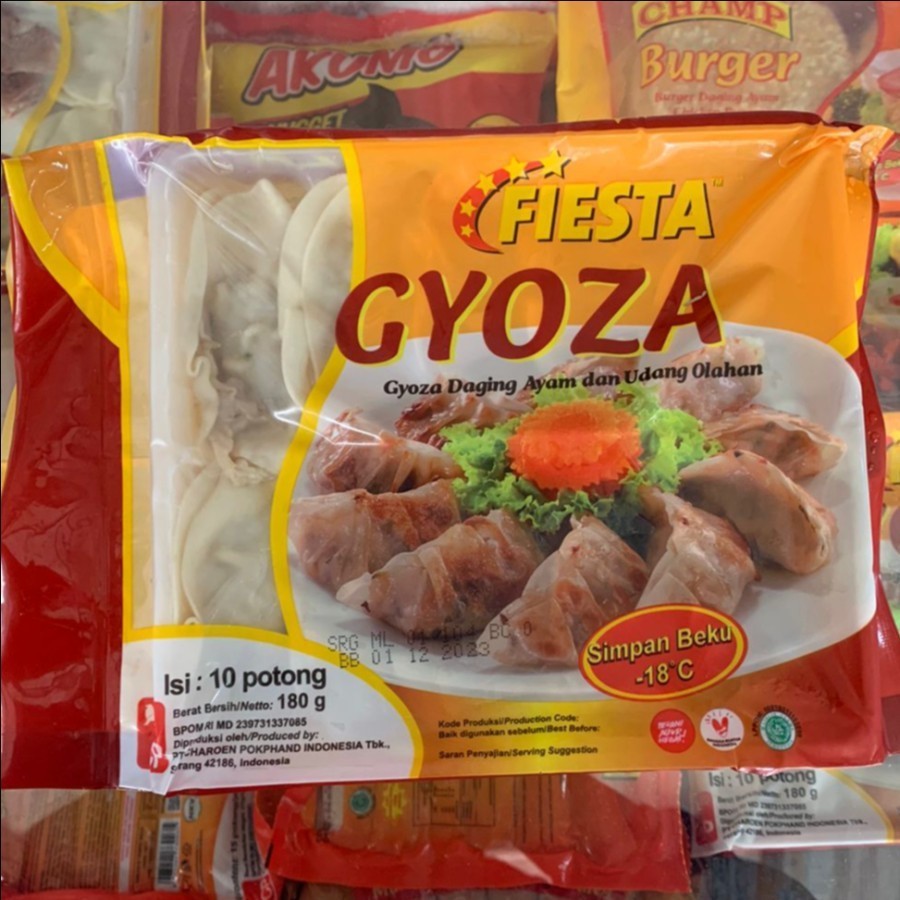 Fiesta Gyoza Daging Ayam dan Udang (isi 10bj) 180 Gr /Siomay /Ikan /Nugget /Dimsum /Frozenfood /Maka