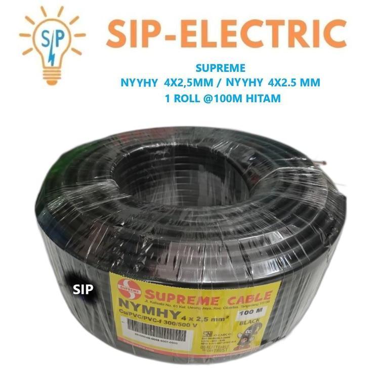 Toko Kabel Listrik - Kabel Supreme Nyyhy 4X2.5 Mm Hitam Serabut Rambut (1 Roll 100 Meter) / Supreme 