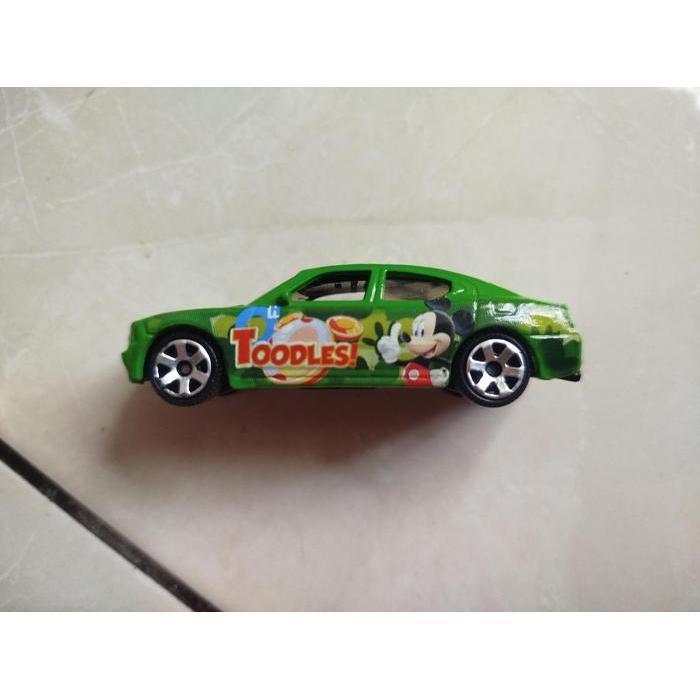 0019 MAINAN DIECAST LOOSE  MATCHBOX - DODGE CHARGER CHRYSLER  / GREEN MICKEY MOUSE VERY RARE