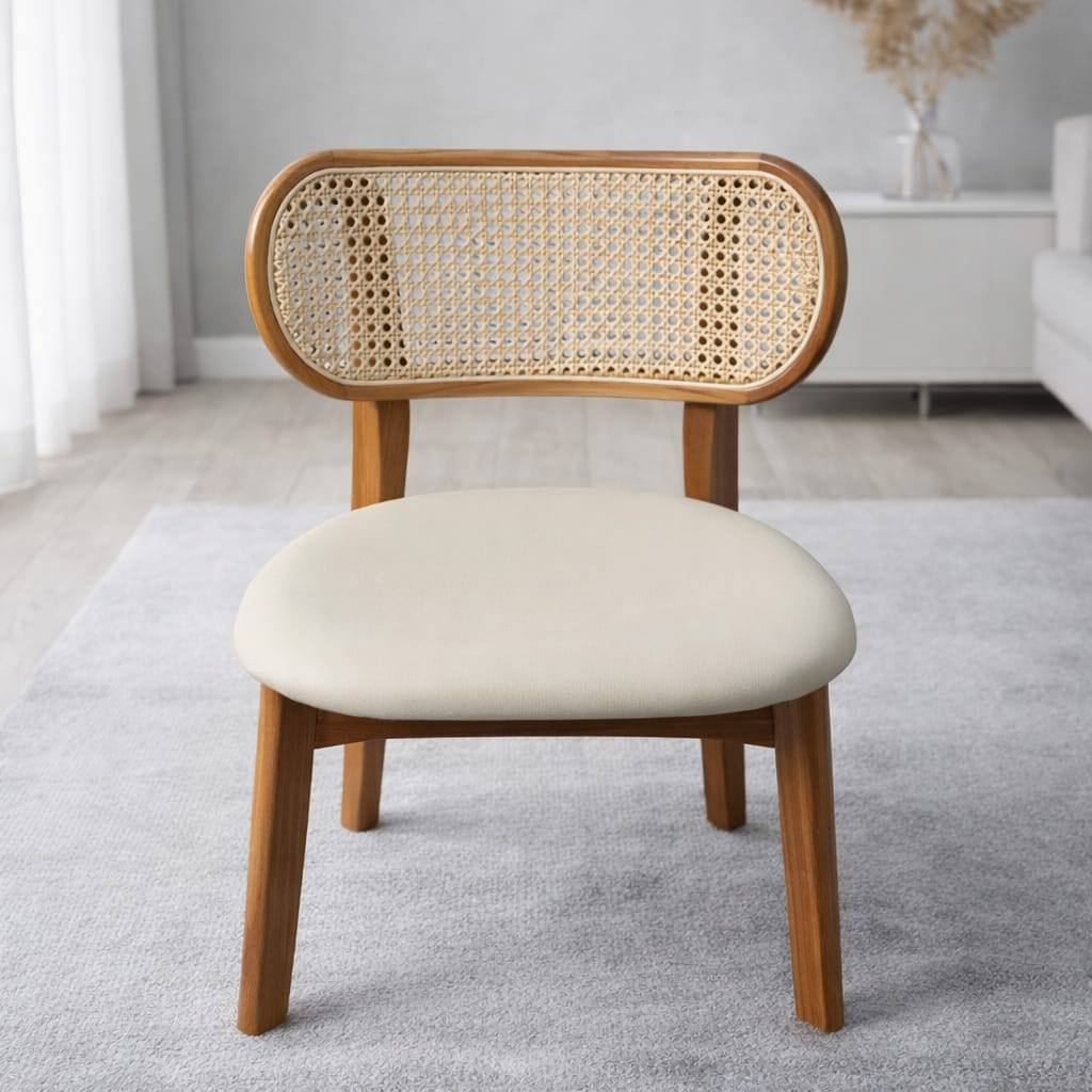 Kursi kayu jati cafe modern rattan jok sofa minimalis furniture bali