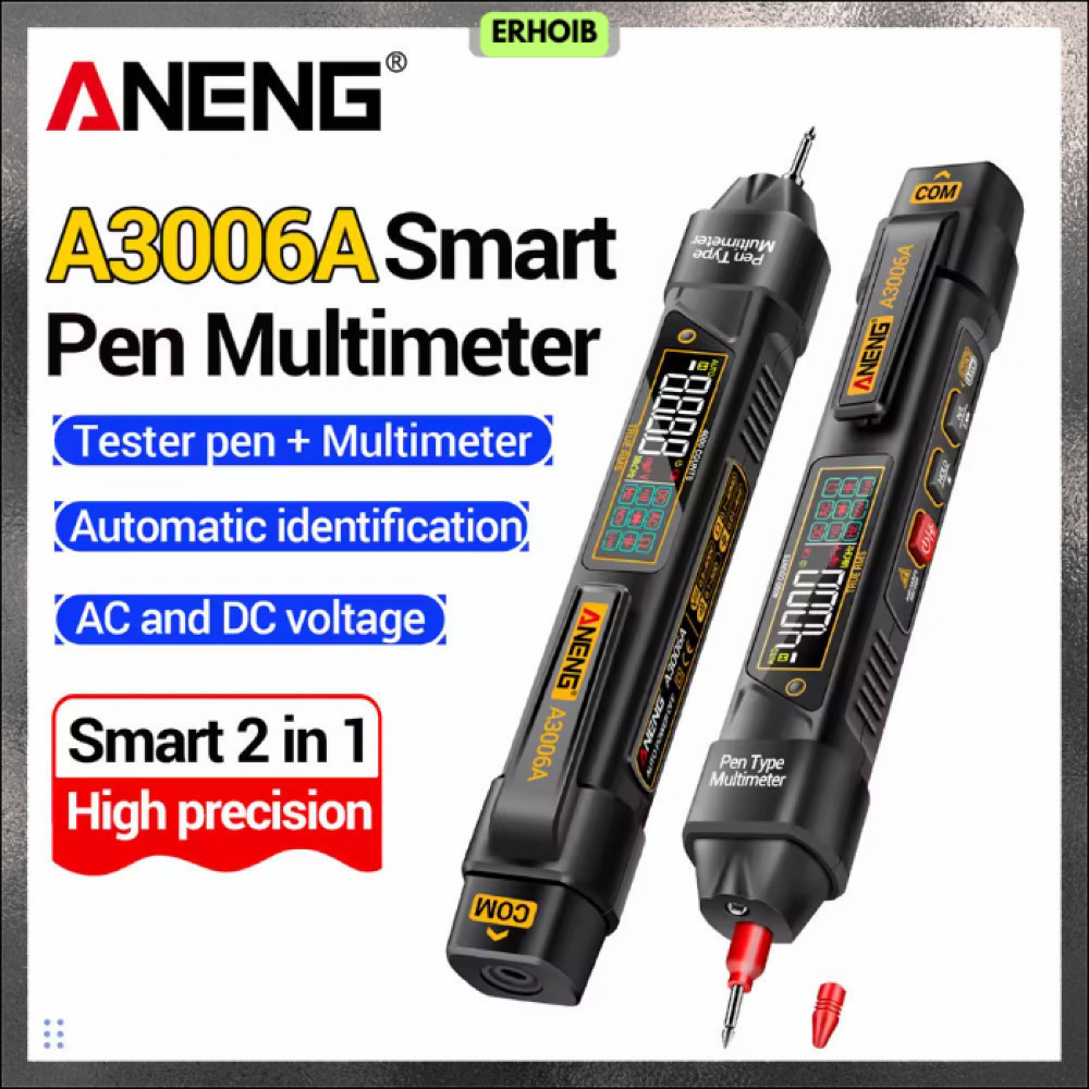 ANENG Digital Multimeter Tespen 2in1 Tester AC Voltage NCV 4000 Count - A3006A