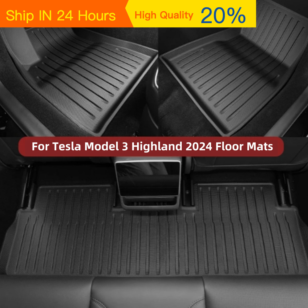Tpe For Tesla Model 3 2024 Highland Floor Mats Cargo Liner Waterproof Anti-slip Trunk Mat TPE Pads L