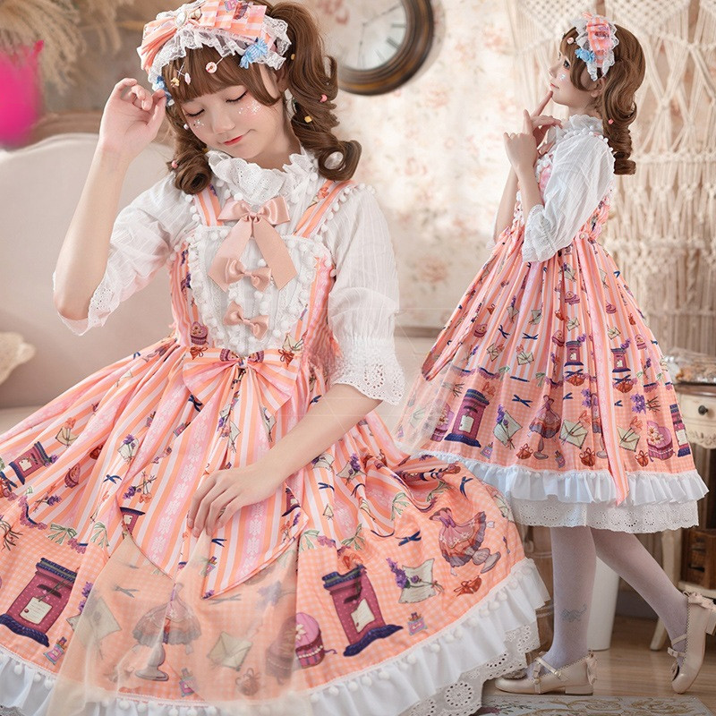 Original Love Letter Lolita Dress, Soft Girl Lolita JSK Strap Dress, Cute Girl Dress, Lolita Palace 