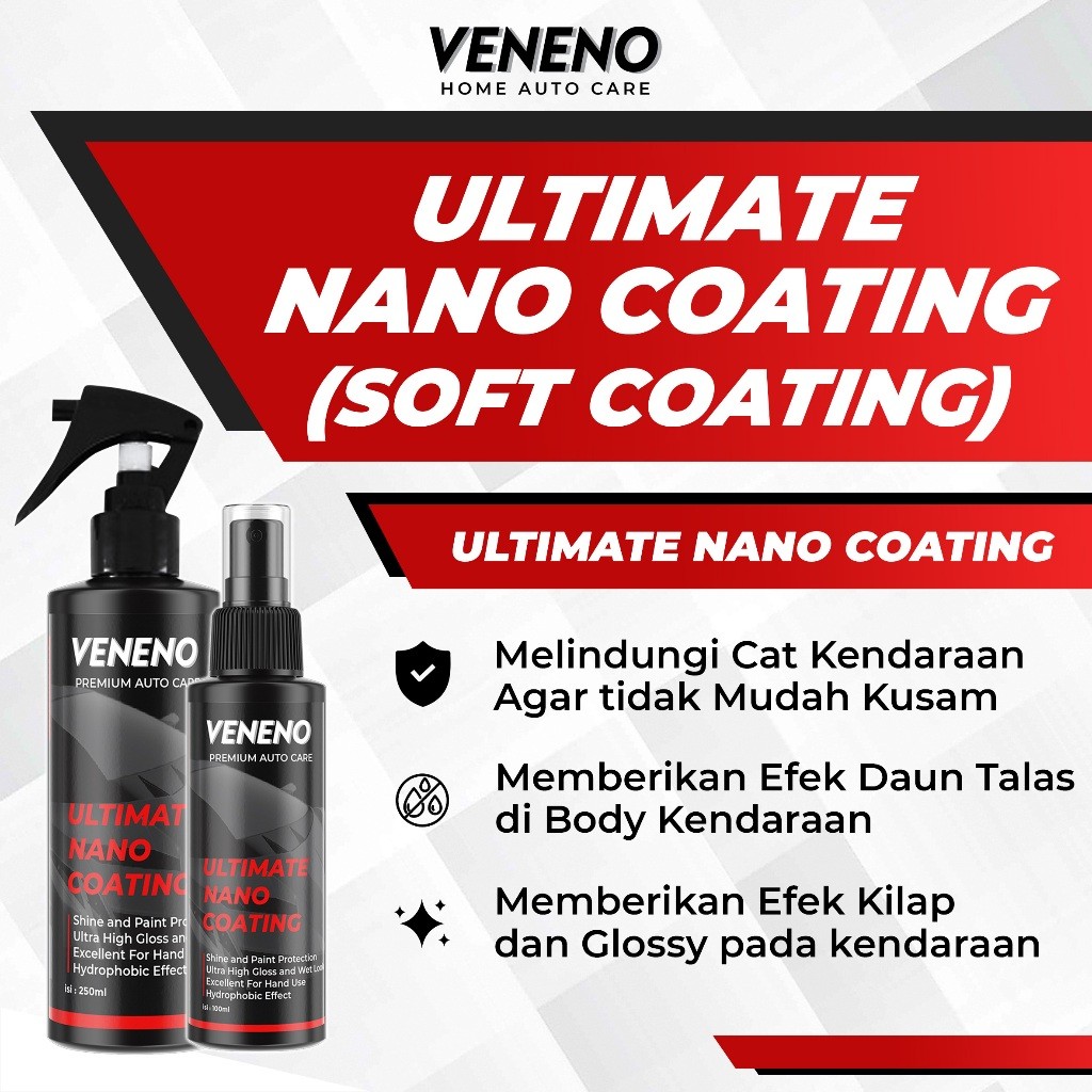 TERBARU Ultimate Nano Coating - Pengkilap Body Motor dan Pengkilap Body Mobil Glossy - Soft Coating 