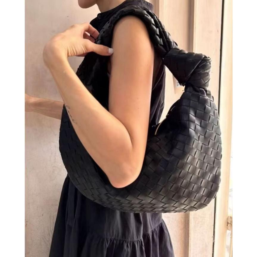 JODIEE Bag - Tas bahu wanita model terbaru - Tas wanita model anyam terbaru - Shoulder bag - HITAM