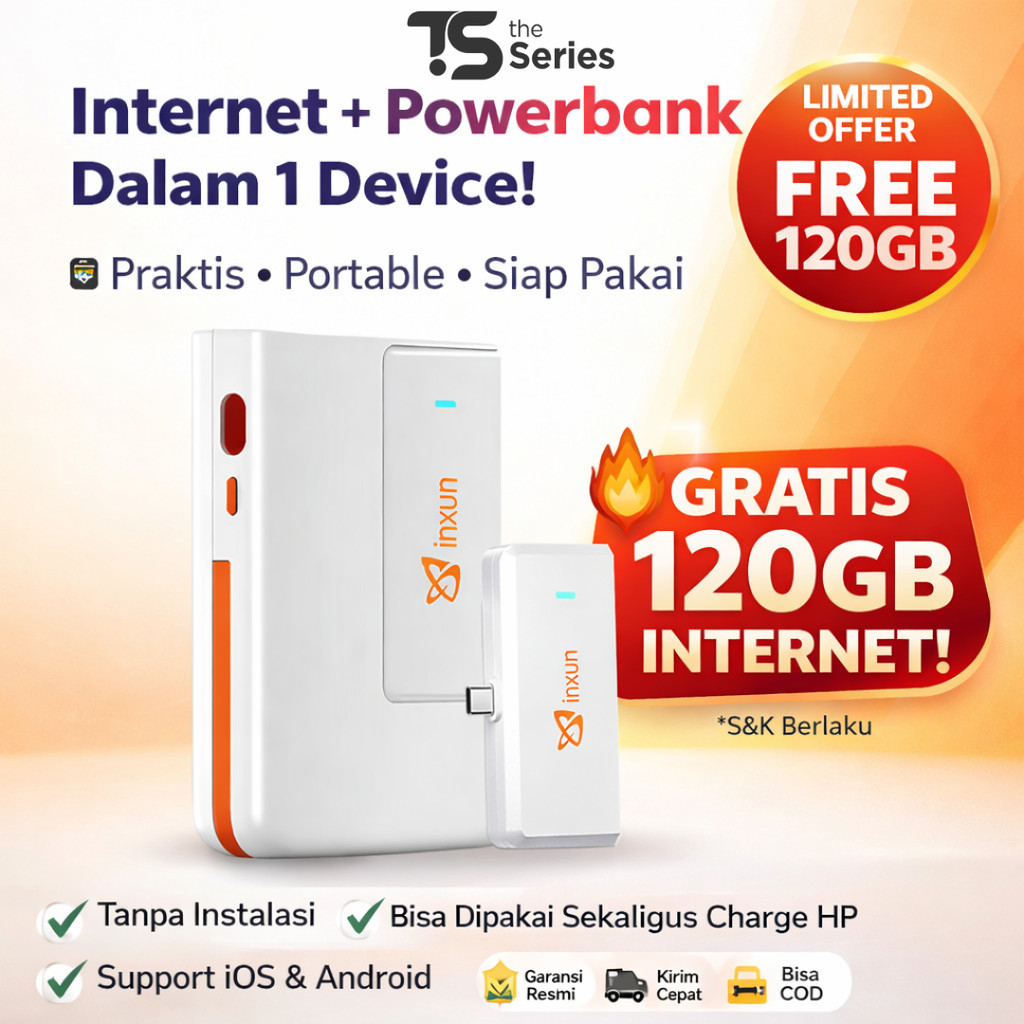 [Bonus 120GB] TheSeries MiFi Powerbank 8000mAh Charger Modem Wifi 4G 150Mbps All Operator 4G | Mifi 