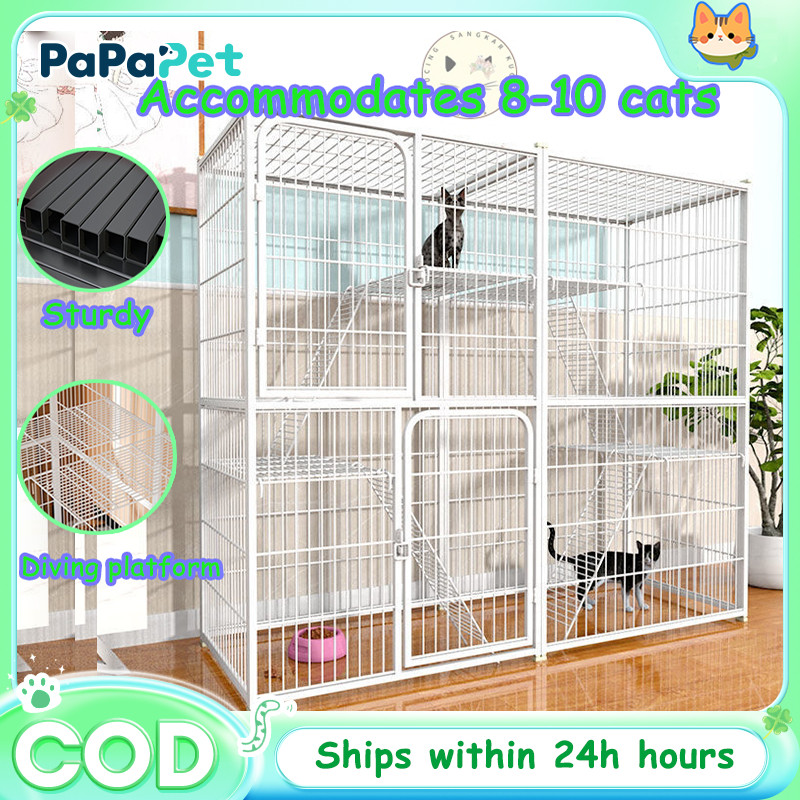 Kandang kucing besar rumah kandang vila kokoh nyaman untuk kucing rumahan dan kucing pembiakan