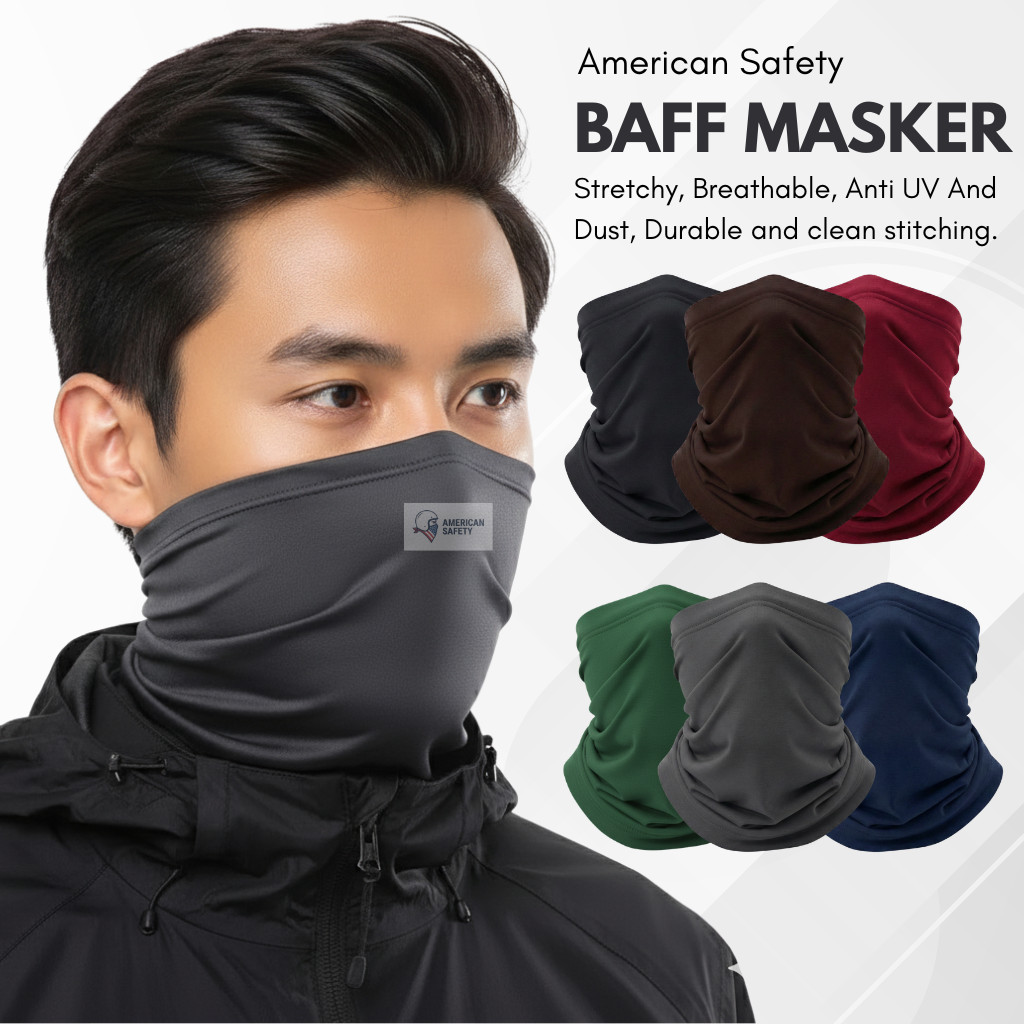 Bandana Masker Abu Tua Motor Pria Keren Anti Debu Jalanan