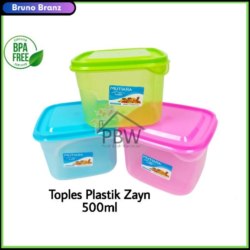 TERMURAH Toples Plastik Murah  500ml / Toples Kue / Toples Plastik Warna Mutiara KMP / Container Zay