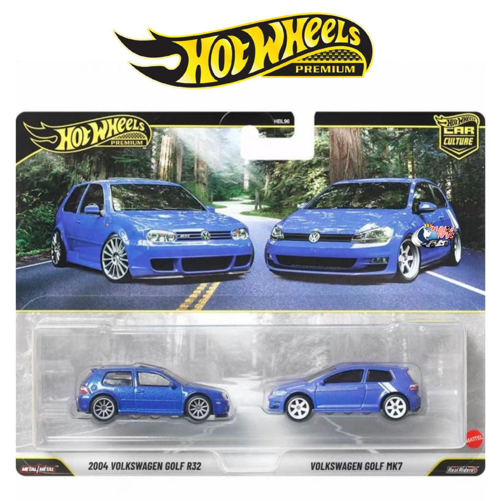Hot Wheels Premium 2 Pack VW 2004 Volkswagen Golf R32 Vs Volkswagen Golf MK7 Mobil Balap