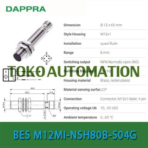 BES M12MI-NSH80B-S04G M12 8MM NPN NO Inductive proximity sensor OH68