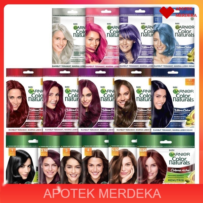 GARNIER Hair Color Naturals Creme Riche New Garnier Color Natural Ultra Color Cat Pewarna Rambut  Ha