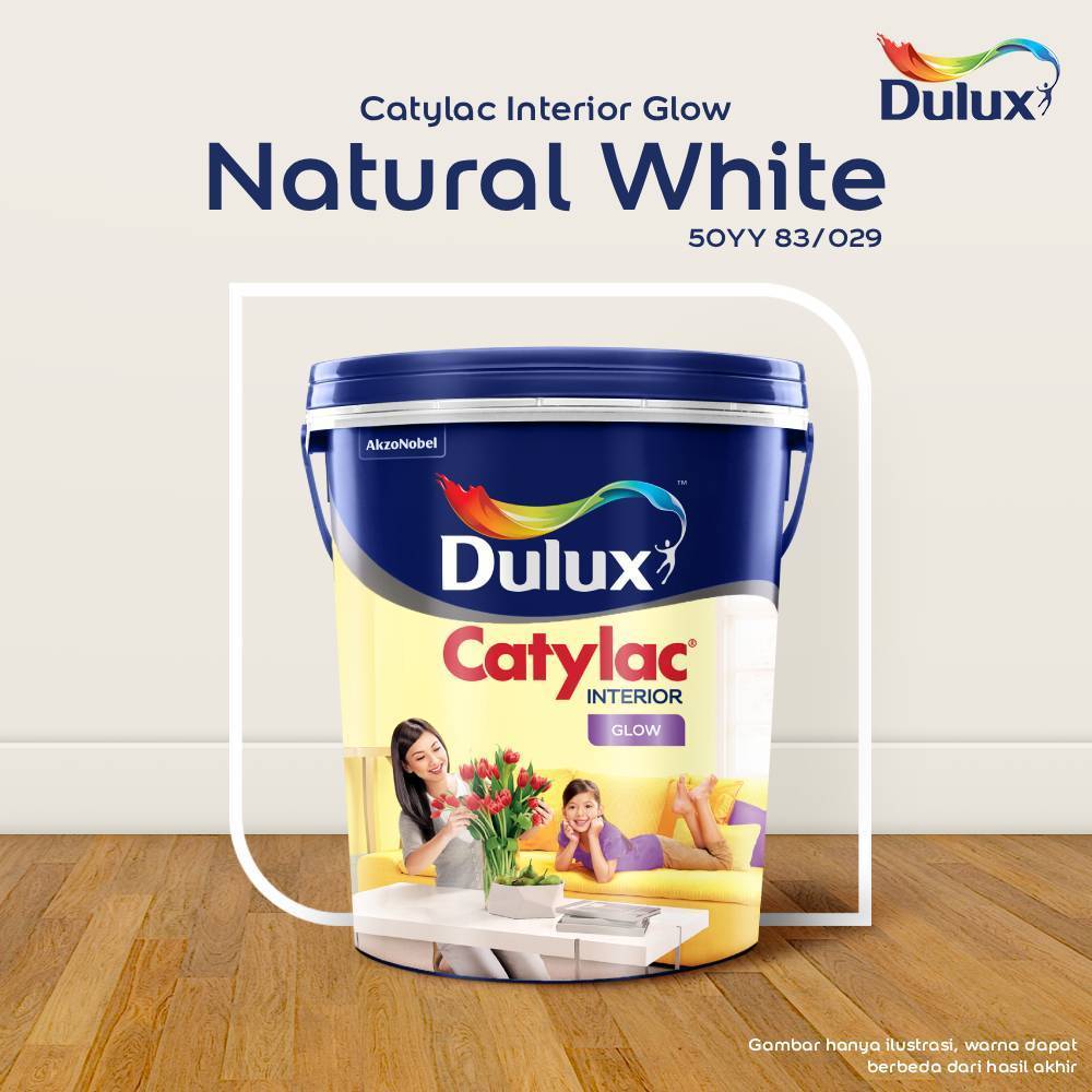 CAT TEMBOK WHITE NATURAL 4.5KG DULUX CATYLAC INTERIOR GLOW 4.5KG - CAT WHITE NATURAL DULUX ORIGINAL