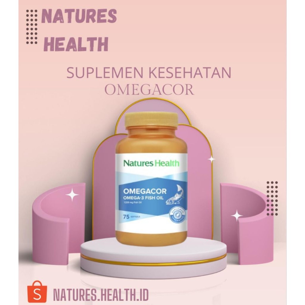 NATURES HEALTH OMEGACOR ASLI ORIGINAL OMEGA 3 FISH OIL 75 SOFTGELS BPOM
