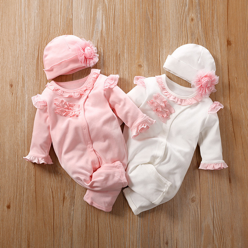 SLIDEBAR Brownieground Baju Bayi Perempuan 0-12 Bulan Pink & Putih Renda | Jumper Bayi Perempuan Baj