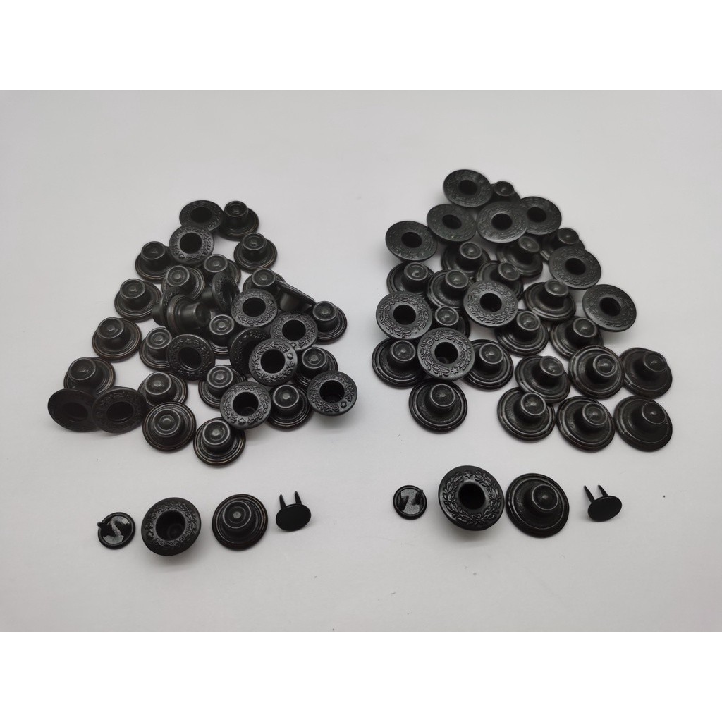 Jeans Button /Kancing Jeans Bahan Alloy/ Double Prong USA Black YKK -Old Tin/ 14mm - 17mm