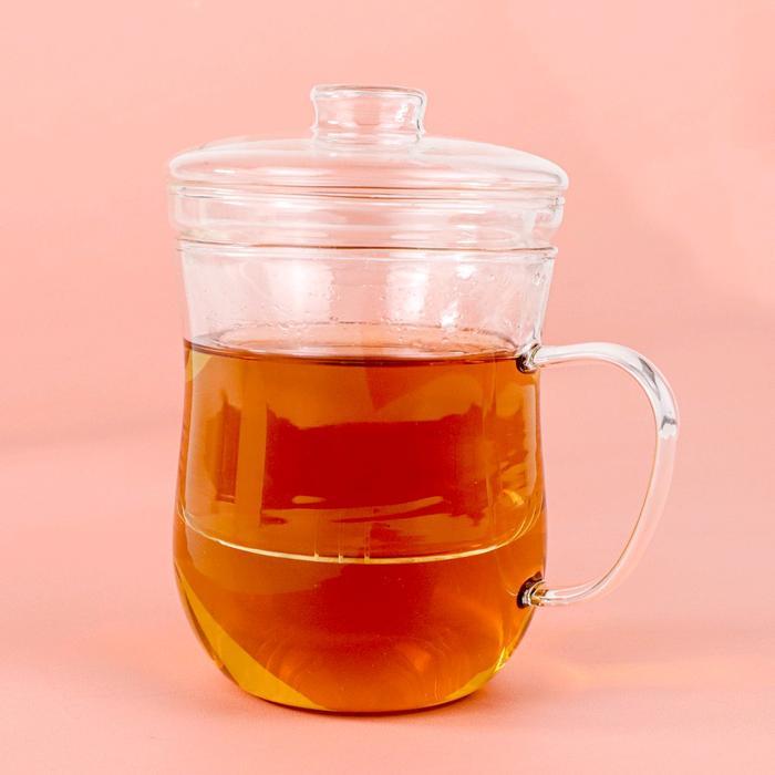 Gelas cangkir teh dengan penyaring kaca gelas kaca with infuser saringan teh gelas penyaring teh - -