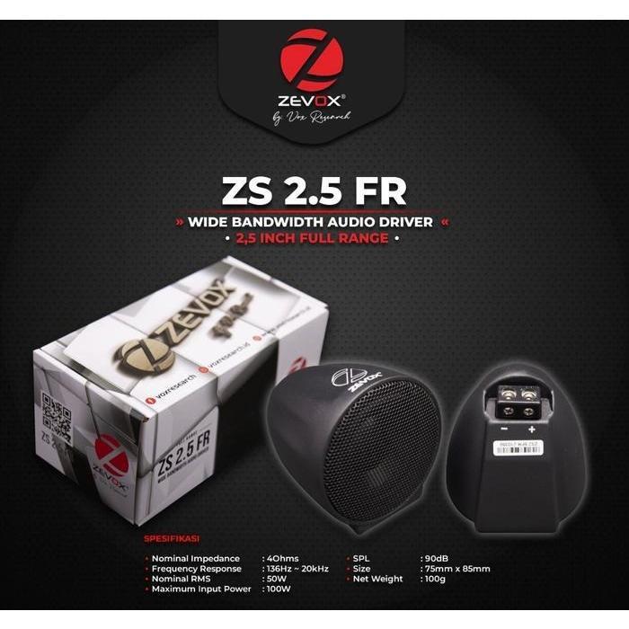Midrange ZEFOX ZS 2.5FR By VOX RESEARCH- GARANSI RESMI - 100% BARANG ORIGINAL- GARANSI RESMI - 100% 