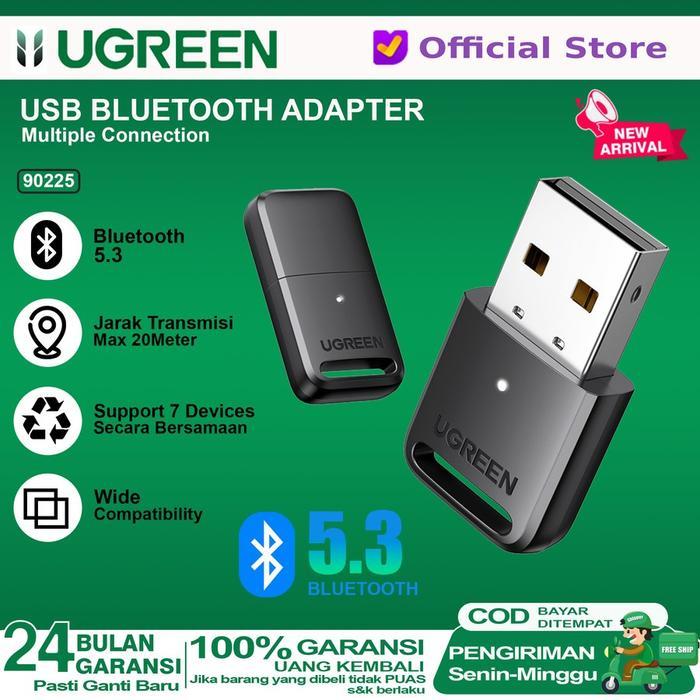 Globalmedia Store UGREEN USB Bluetooth 5.3 Adapter Transmitter Receiver Dongle Pc - 90225 5.3