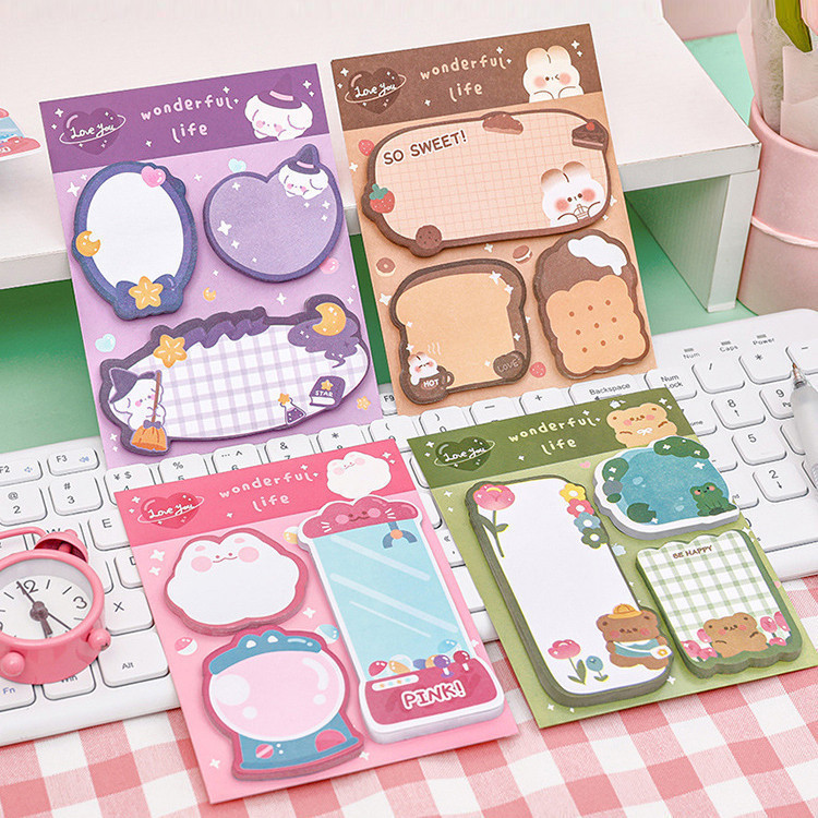 Sticky Notes Kawaii / Sticky Notes 3 in 1 / Sticky Note 1 Set 3pcs / Sticky Notes Motif Imut / Stick