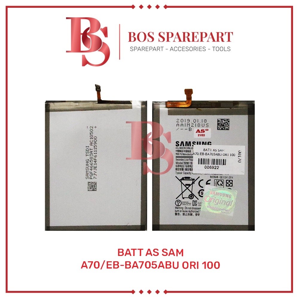 Bos Sparepart ITC Cempaka - BATERAI AS SAMSUNG A70 / EB - BA705ABU ORI 100 / BATTERY / BATRE
