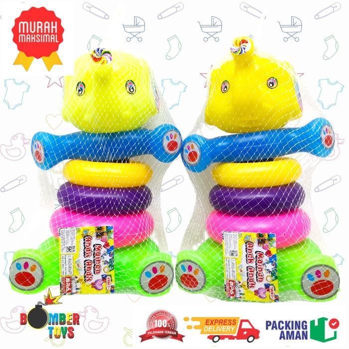 Trend Toy's = MAINAN TERLARIS = Mainan Anak Ring Donat Gajah Karakter Kelinci Jumbo Lucu Menarik Bel