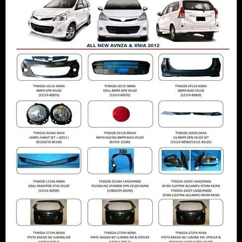 Lis lis chrome bemper set avanza veloz 2012-2015 sepasang bermutu