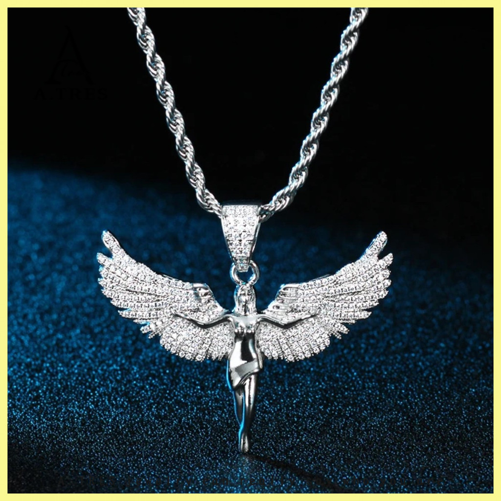 Kalong Cowok Keren Kalung Titanium Wanita Anti Karat Asli Kalung Salib Liontin Kalung Kalung Perak K