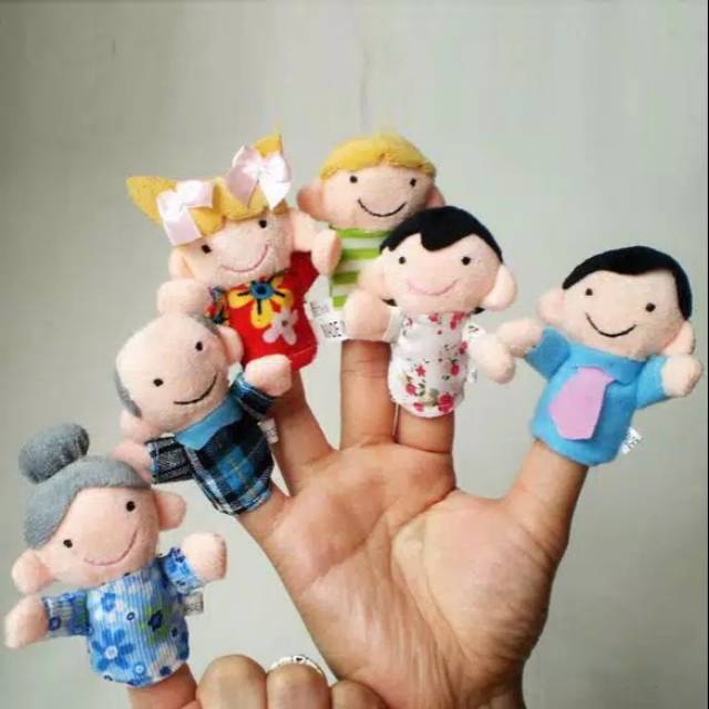 [LINGKA]   Boneka jari keluarga / boneka tangan / finger puppet family ayah ibu kakek nenek mainan e