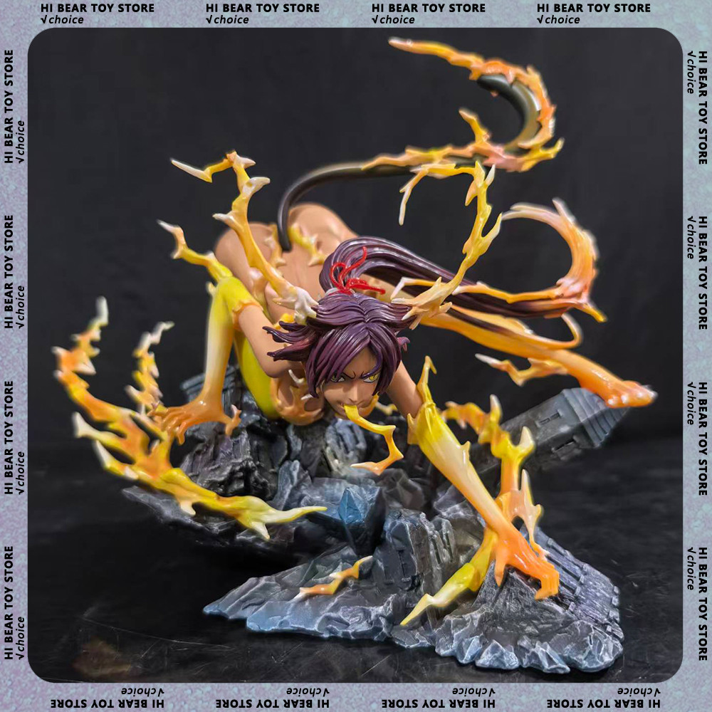 23cm Bleach Figure Shihouin Yoruichi Action Figures Black Cat Sexy Girl Doll Desk Decoration Statue 