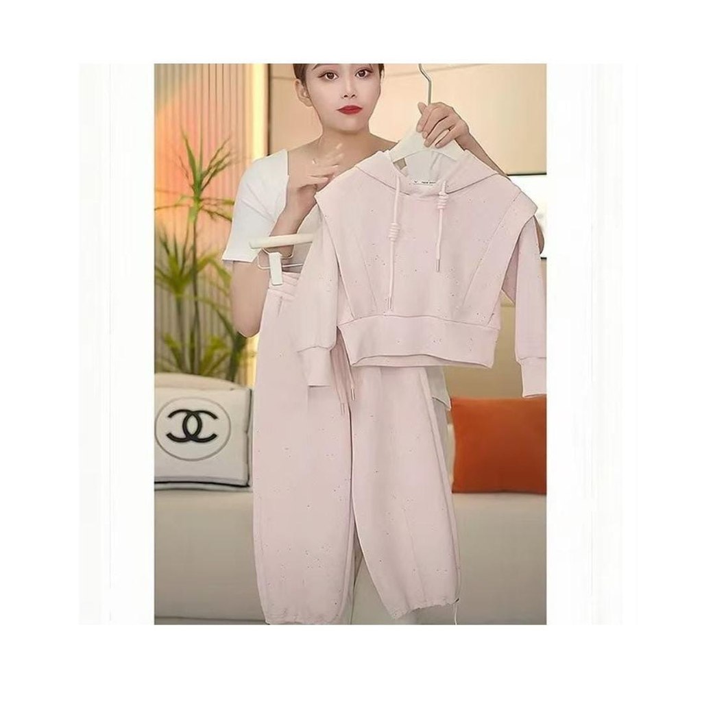 setelan baju hoodie celana panjang anak perempuan import / sce461