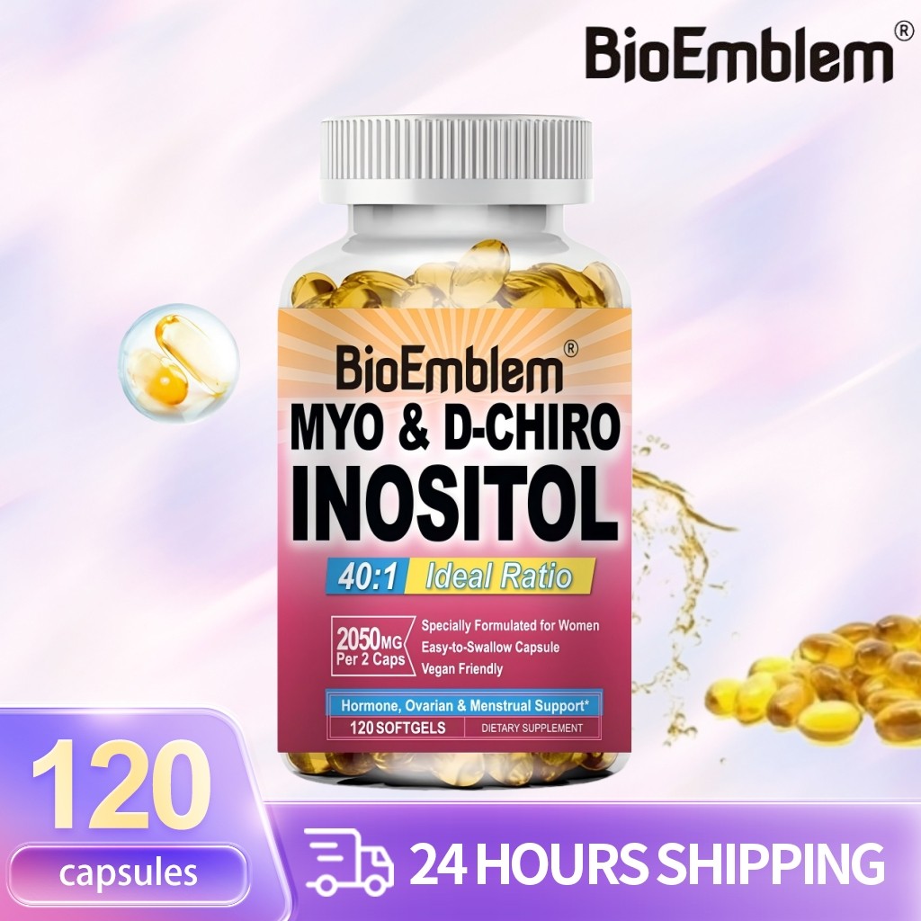 BioEmblem Myo & D-Chiro Inositol - 120 Softgel - 2050mg Rasio Ideal 40:1 - Atasi Ketidakseimbangan H
